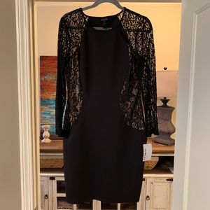 Semi-Formal black with lace sleeve dress